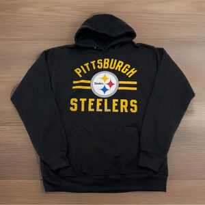 Pittsburgh Steelers NFL Hoodie‎ Sweatshirt Men’s M Black Pullover Graphic logo